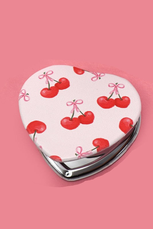 HandHeld Compact Cherries and Bows Travel Mirror