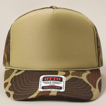 Solid Color OTTO 5-Panel Foam Mesh Back Trucker Hat - Southern Sassy Boutique