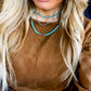 Western Semi Stone Layered Navajo Bead Neckace