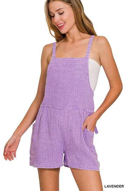 Acid Wash Gauze Cotton Romper