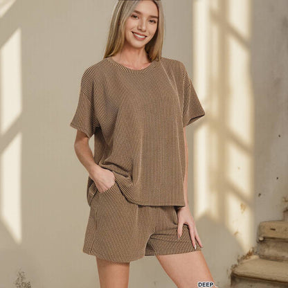 Ribbed Tee & Short 2pc Set