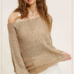 Lightweight Dolman Sleeve Boat Neck Sweater Top