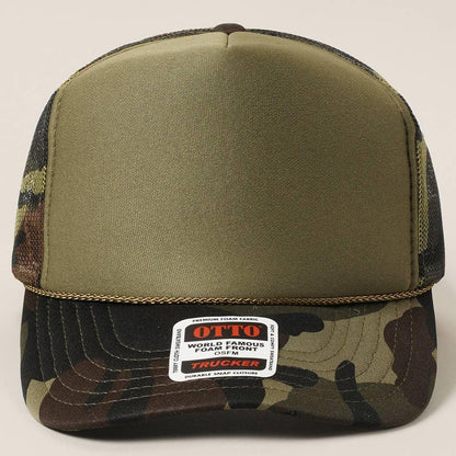 Solid Color OTTO 5-Panel Foam Mesh Back Trucker Hat - Southern Sassy Boutique