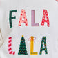 Festive Holiday Falala Embroidered Sweater Knit Top