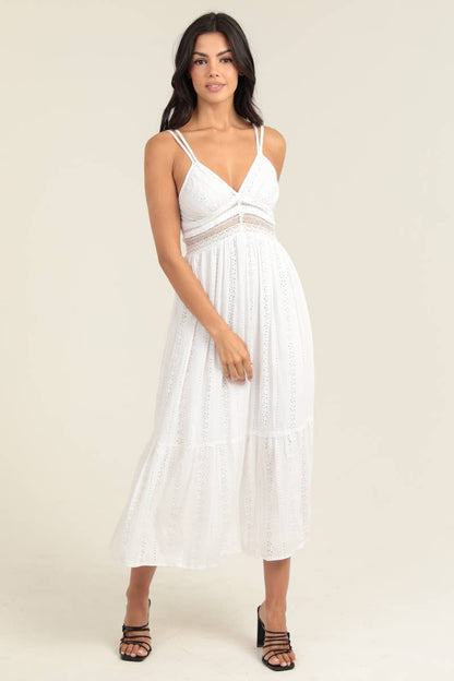 Eyelet Embroidered Midi Dress