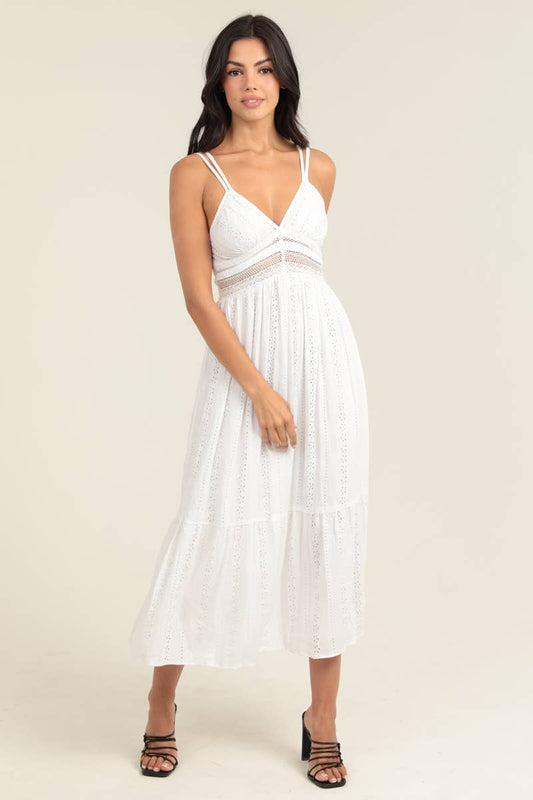 Eyelet Embroidered Midi Dress