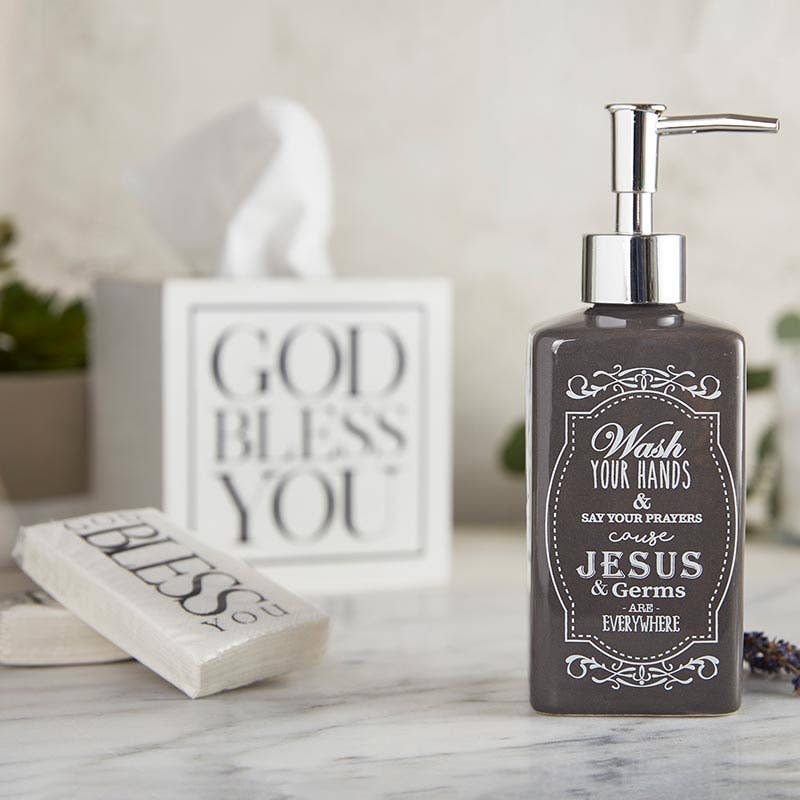 God Bless You Tissue Display - White