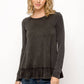 Ruffle Hem Long Sleeve Top