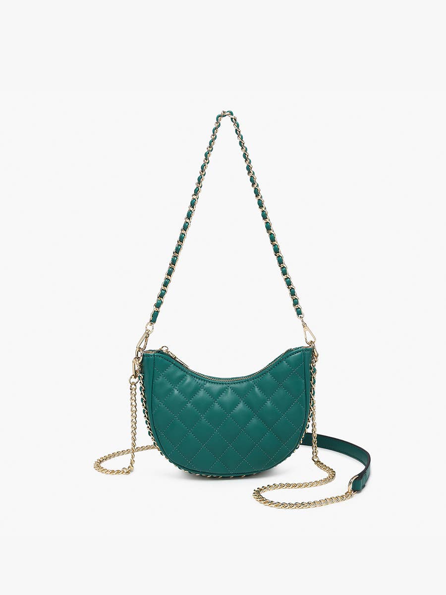 Quilted Shaped Crossbody w/ Chain Straps