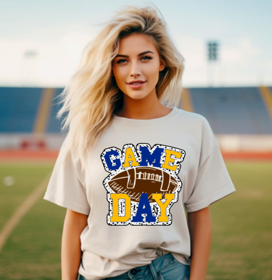 Retro Game Day Football Doodle Graphic Tee Sports Fall  