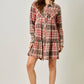 Acid Washed Tiered Coat Dress