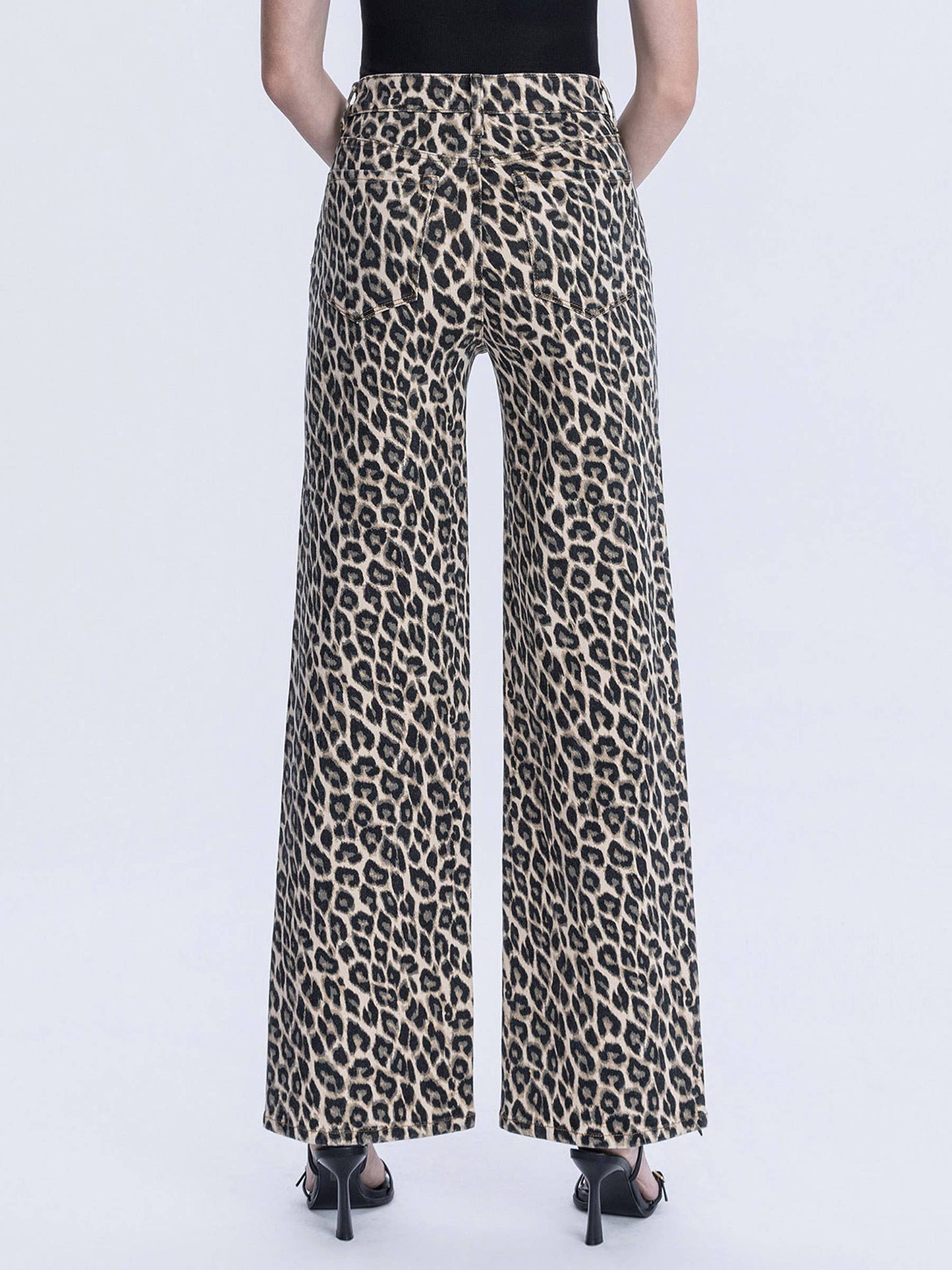 SUPER HIGH RISE LEOPARD PRINT WIDE LEG JEANS LV2000LPD