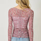 Lettuce Hem Mesh Print Top