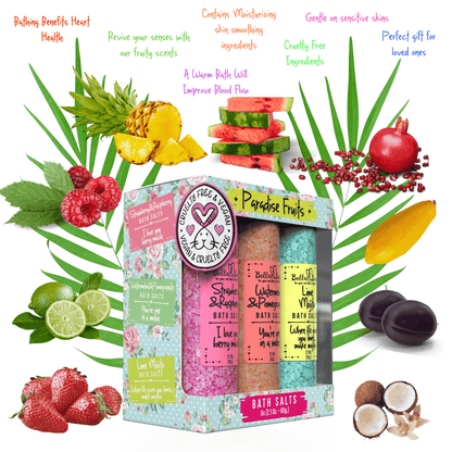 Paradise Fruits Bath Salts Gift Set | Women| Teens