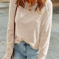 Waffle Knit Long Sleeve Top