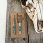 Metal Bar With Colored Stone Earrings