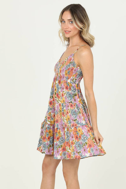 Boho Smocked Bust Tiered Sundress