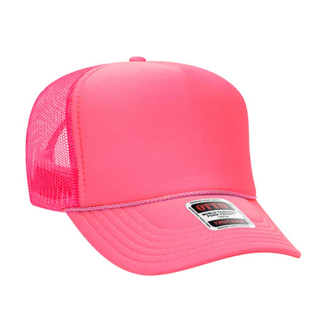 Solid Color OTTO 5-Panel Foam Mesh Back Trucker Hat