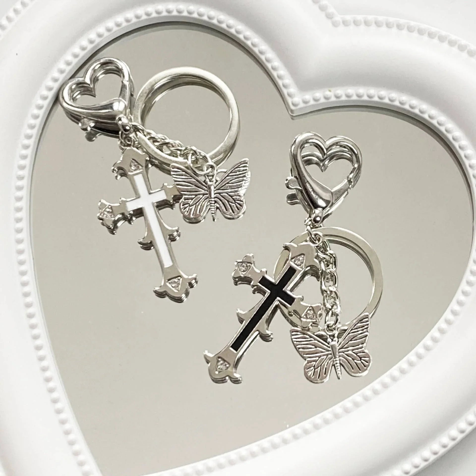 Vintage Cross Butterfly Keychain - Southern Sassy Boutique