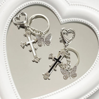 Vintage Cross Butterfly Keychain - Southern Sassy Boutique