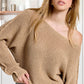 Boat Neck Off Shoulder Cozy Dolman Sleeve Sweater