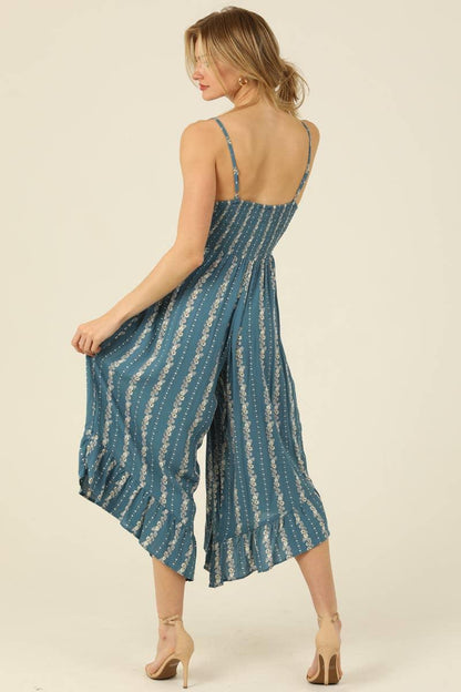 Wide-Leg Angled Hem Jumpsuit