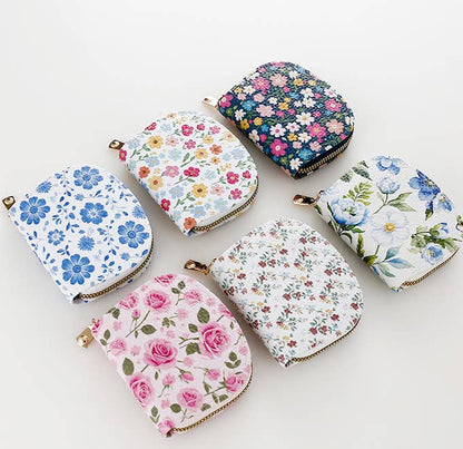 Print Blossom Floral Wallet Card Holder