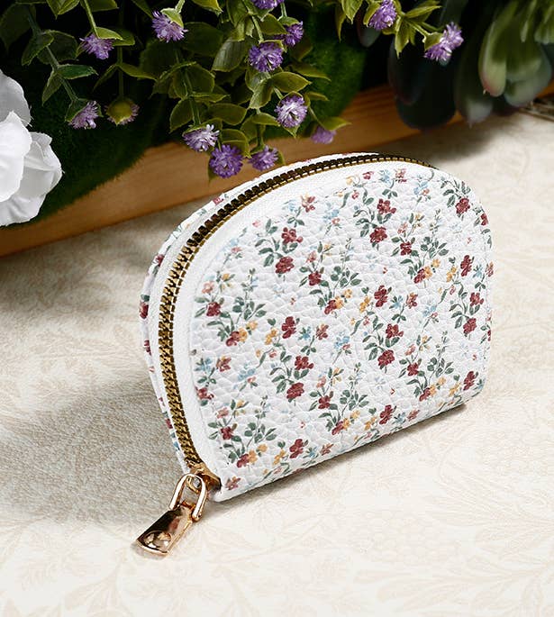 Print Blossom Floral Wallet Card Holder