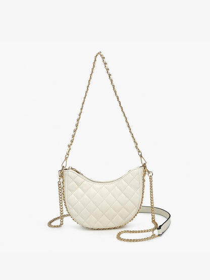 Quilted Shaped Crossbody w/ Chain Straps