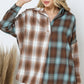 Collard Flannel Mix Dolmen Shirt