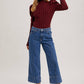 MOCK NECK PUFF SLEEVED KNIT TOP