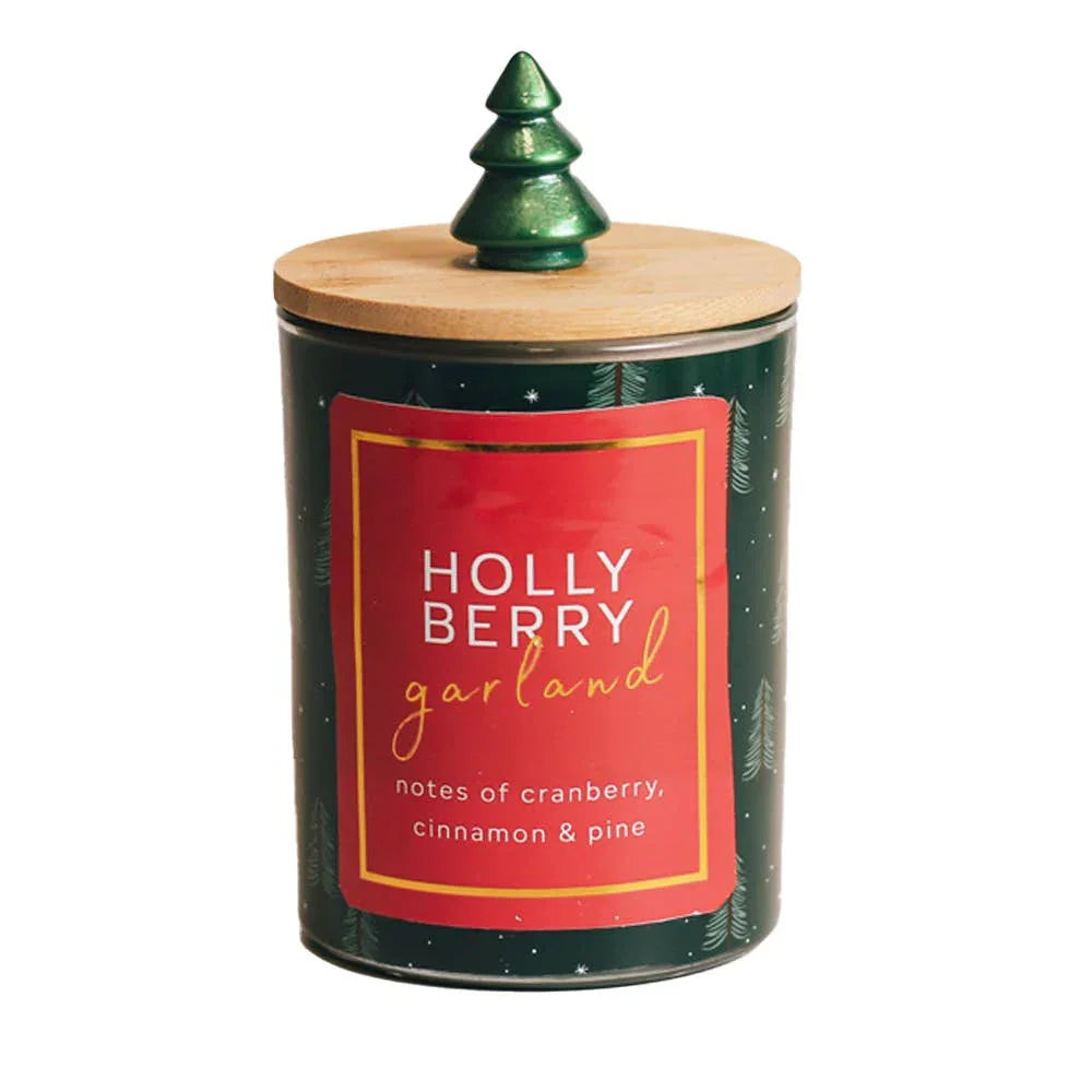 Seasonal Candle (10oz.) - Holly Berry Garland - Southern Sassy Boutique