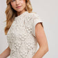 KNIT SWEATER SHORT SLEEVED PULLOVER