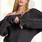 Boat Neck Off Shoulder Cozy Dolman Sleeve Sweater