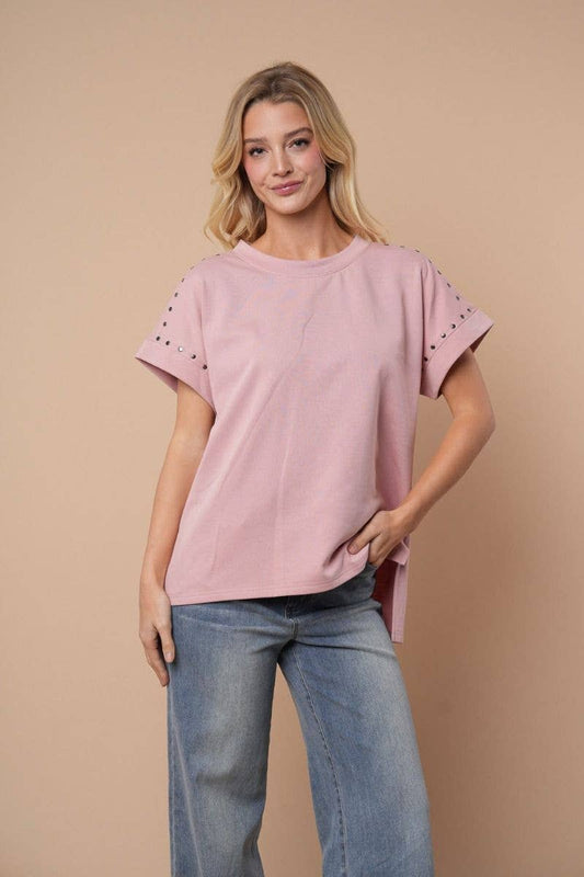 Short Sleeve Solid Knit Top
