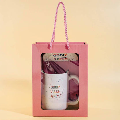 Good Vibes Only 15 Oz Mug With Matching Coaster Gift Set