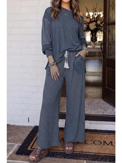 Raw Edge Pocket Casual Set
