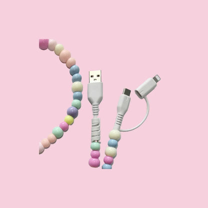 Beaded Data Cable 2 in 1 type-c to ip15 - Southern Sassy Boutique