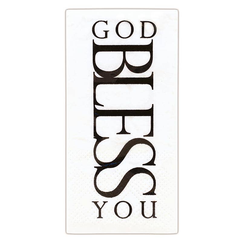 God Bless You Tissue Display - White