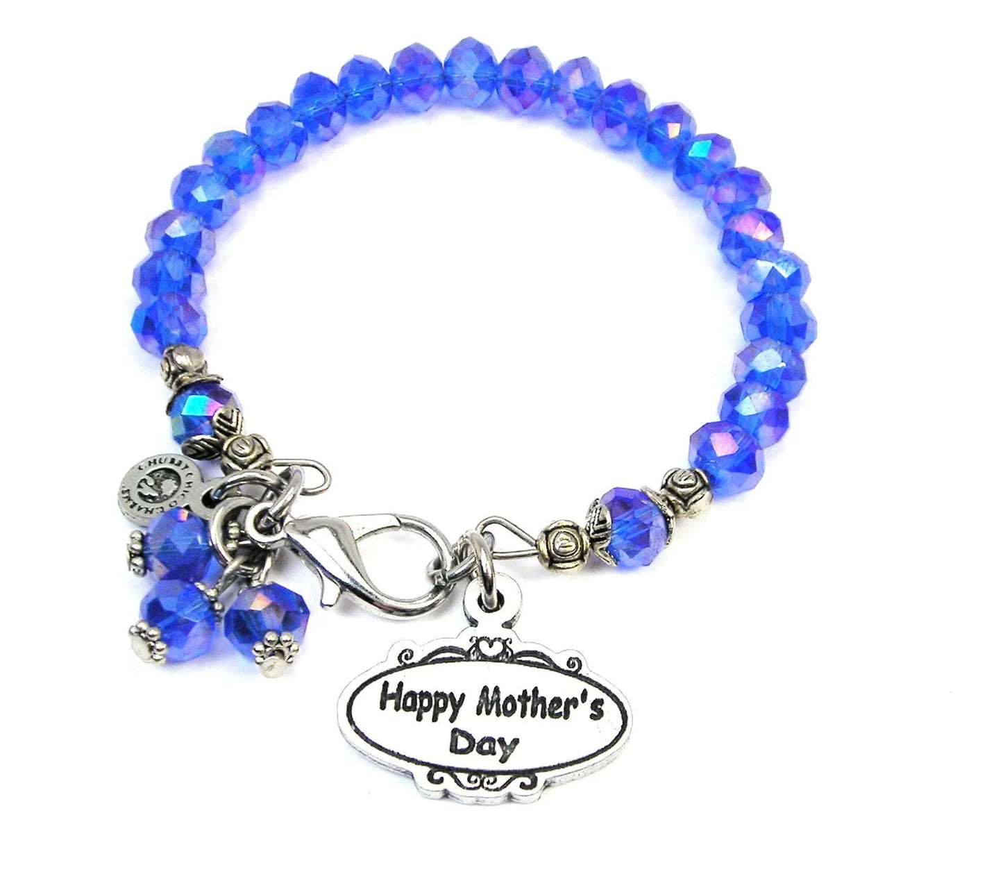 Happy Mother's Day oval Splash Of Color Crystal Bracelet - Southern Sassy Boutique