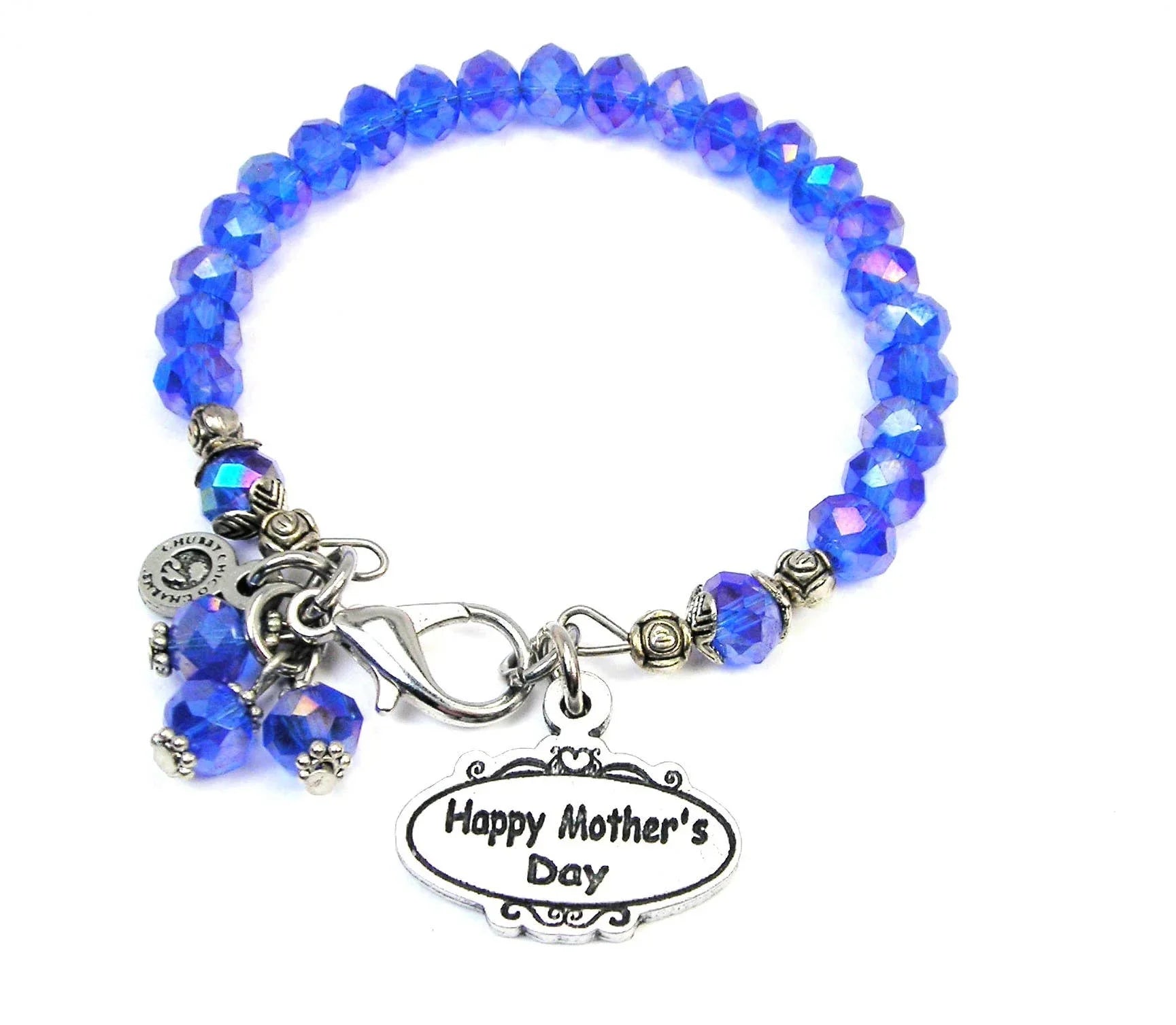 Happy Mother's Day oval Splash Of Color Crystal Bracelet - Southern Sassy Boutique
