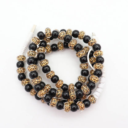 Pink heart & Floral & checker Beaded 2 in 1 Charging Cable