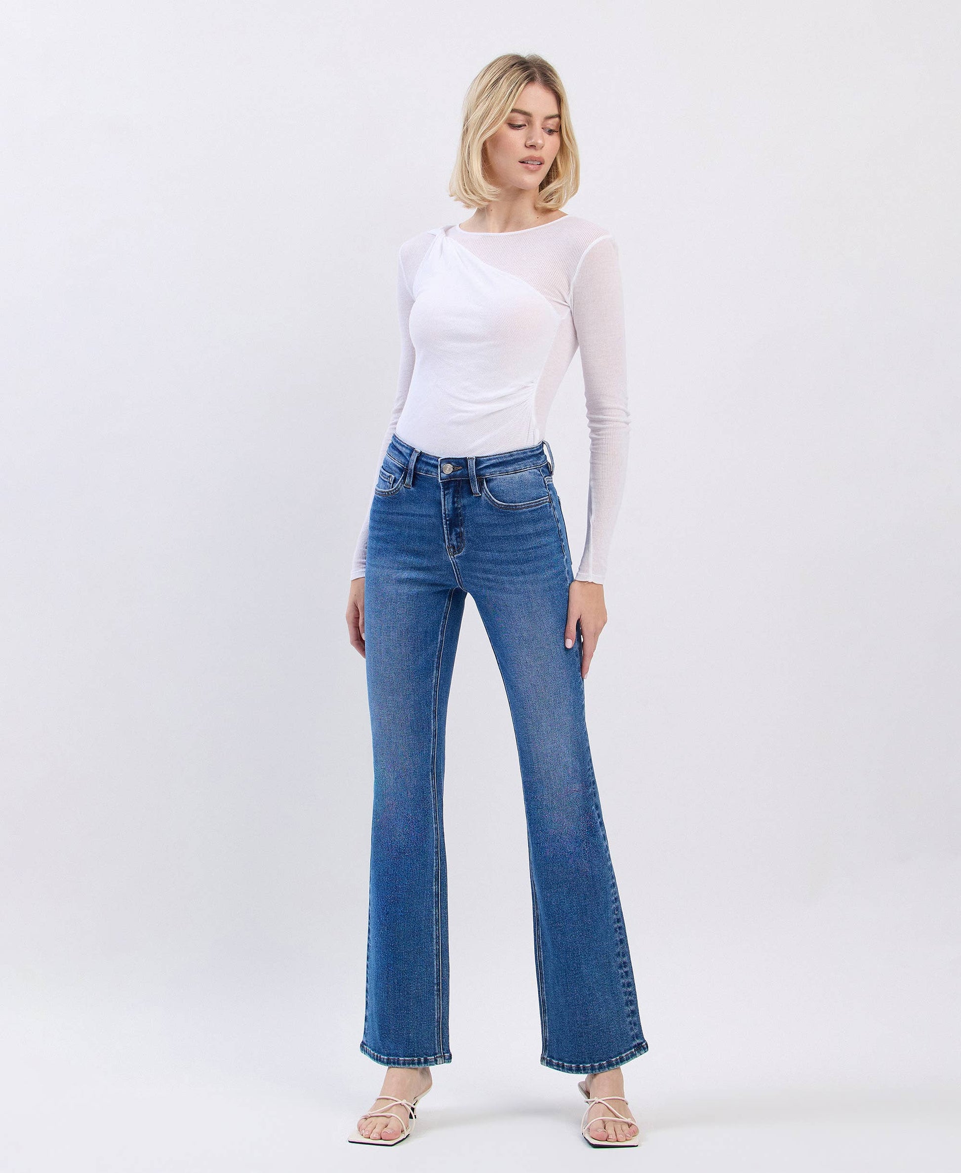 HIGH RISE FULL LENGTH BOOTCUT JEANS - Southern Sassy Boutique