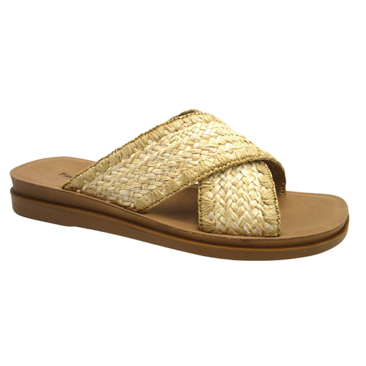 Caliso-2 Raffia Wide Band Sandal