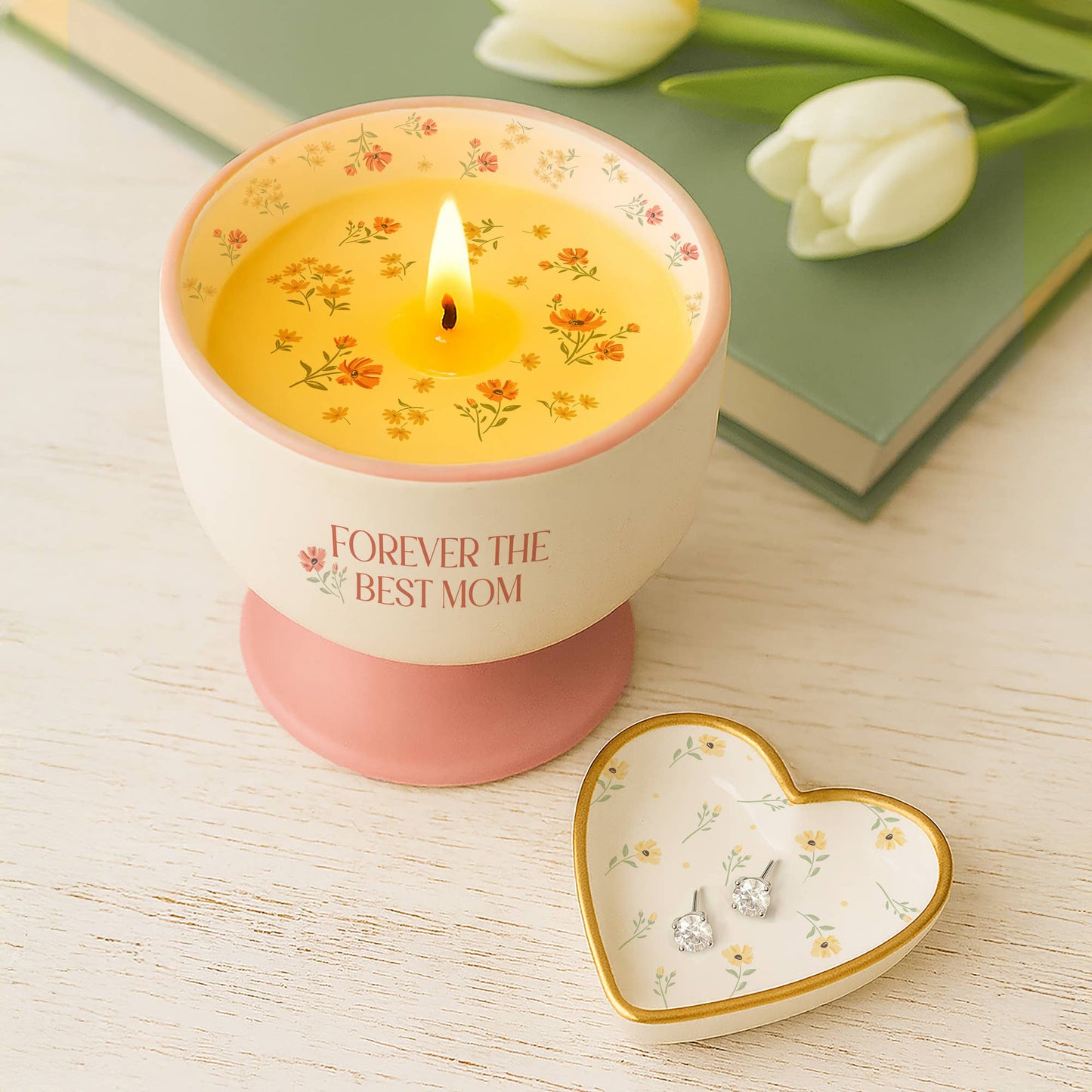 Forever Friends - Sterling Silver CZ Earring and Dish Set