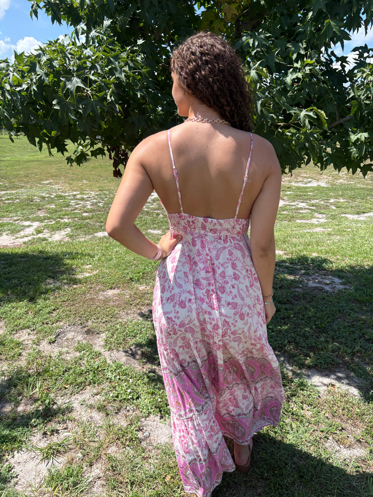 Border Print Maxi Dress