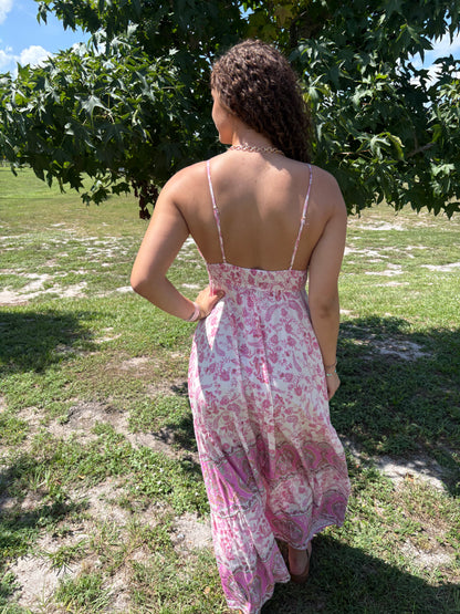 Border Print Maxi Dress