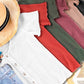 Stretchy Brushed Waffle Knit Short Sleeve Button Top
