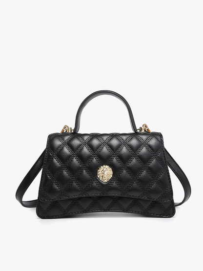 Leona Quilted Lion Head Satchel
