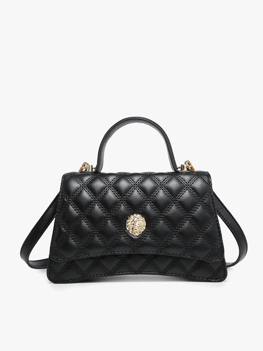 Leona Quilted Lion Head Satchel